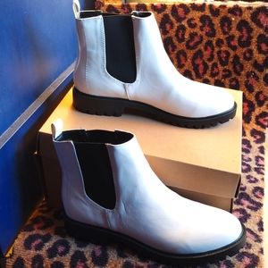 White Chelsea boots